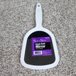 Soft n Style White Hand-Held Mirror SNS-M8 Compact Travel Beauty Mirror